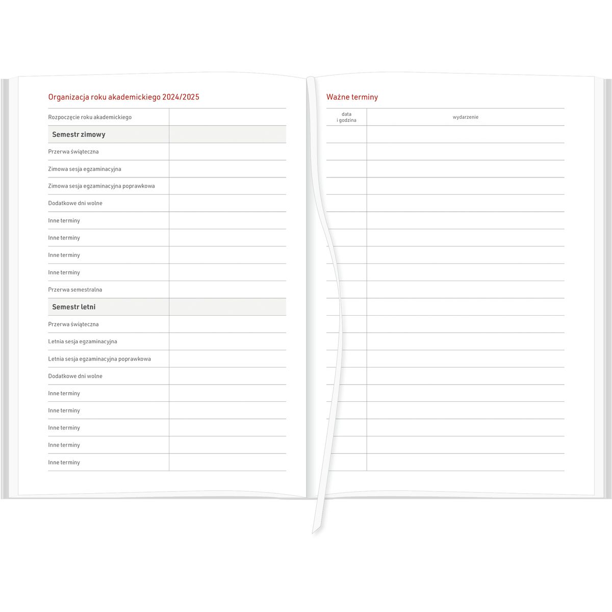 Kalendarz nauczyciela książkowy (terminarz) A5TA071B Wydawnictwo Wokół Nas 2024/2025 a5 CZERWONY A5 (NEBRASKA)
