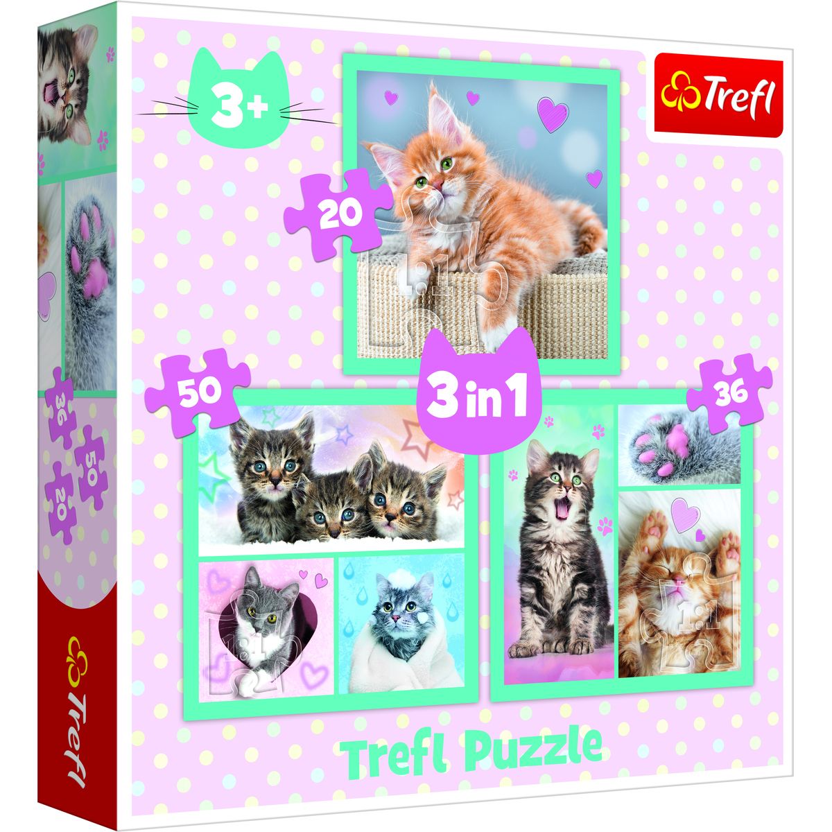 Puzzle Trefl Słodkie zwierzaki 3w1 el. (34862)