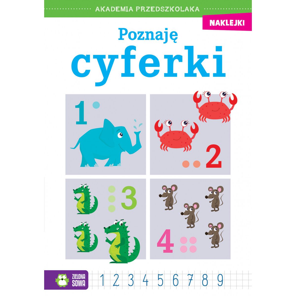 Książeczka edukacyjna Zielona Sowa Akademia przedszkolaka. Poznaję cyferki