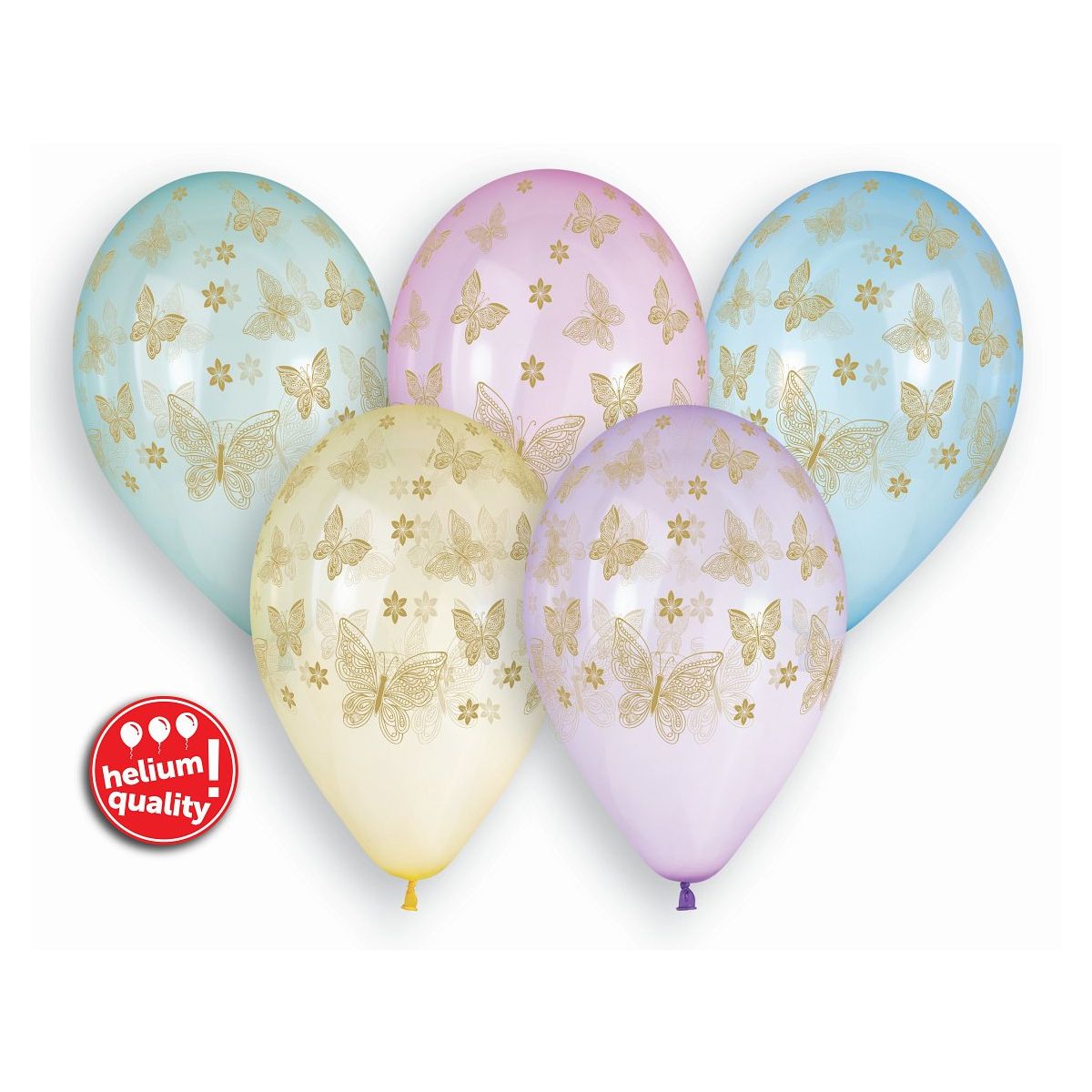 Balon gumowy Złote Motylki, 13 cali 13cal Godan (GS120/ZMO)