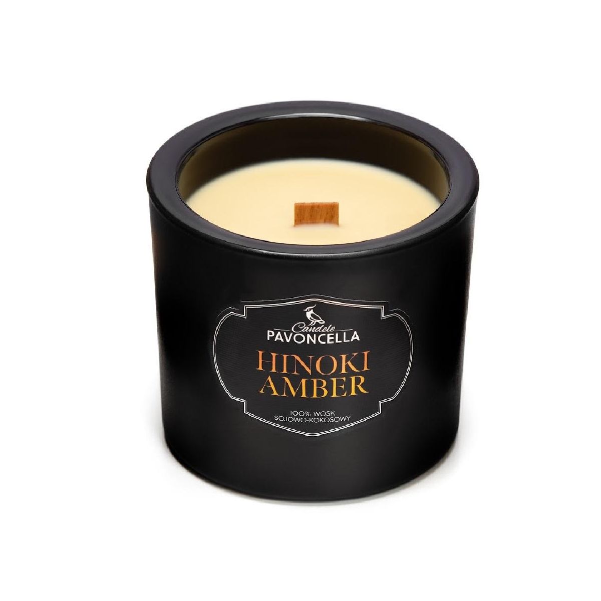 Świeczka ozdobna Pavoncella Classico Hinoki Amber czarna 170g (5905711530448)