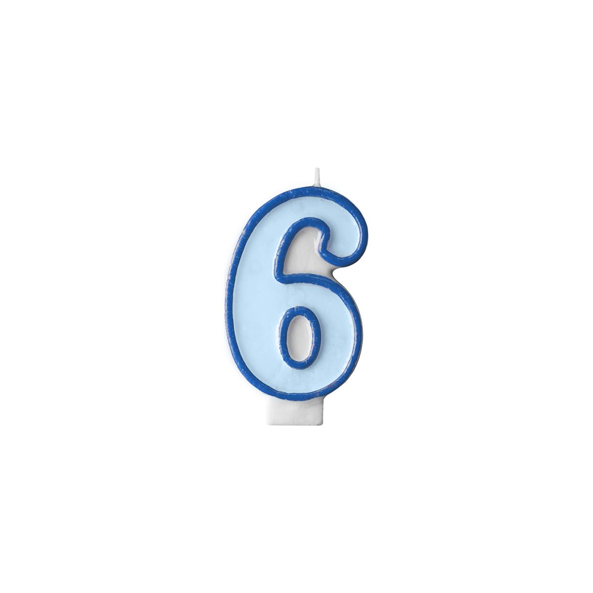 Świeczka urodzinowa Cyferka 6 w kolorze niebieskim 7 centymetrów Partydeco (SCU1-6-001)