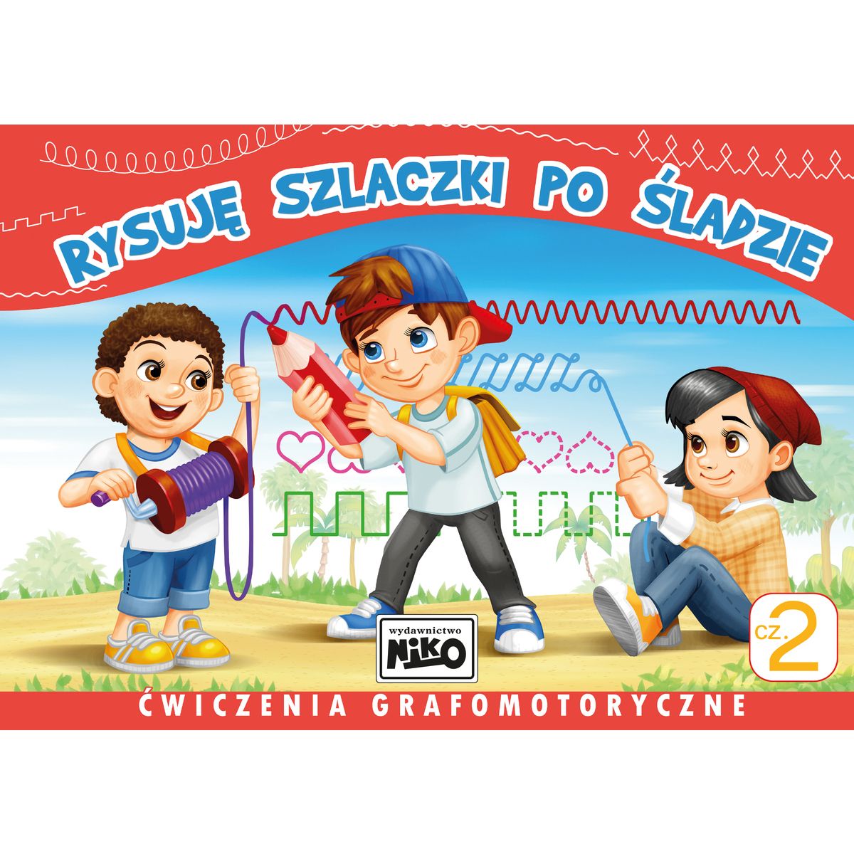 Książeczka edukacyjna Niko Rysuję szlaczki po śladzie. Ćwiczenia grafomotoryczne cz. 2