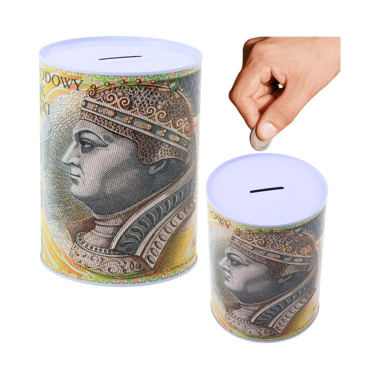 Skarbonka puszka banknot 16cm metal Lean (22082)