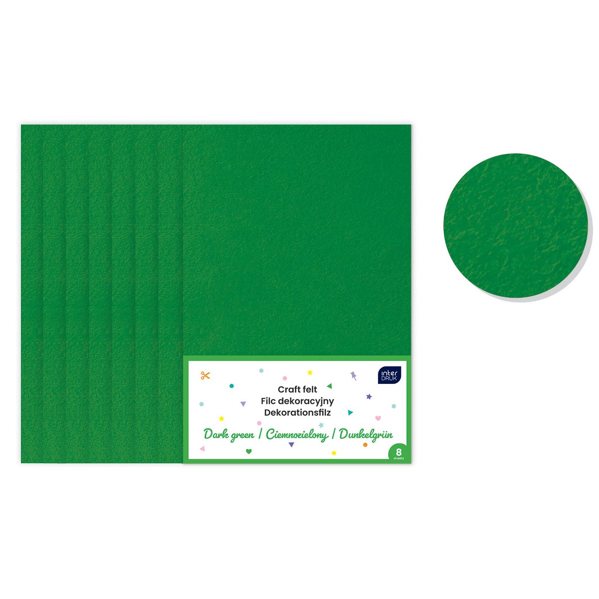 Filc kolor: Zielony 8 ark. Interdruk (IFILCCZIE)