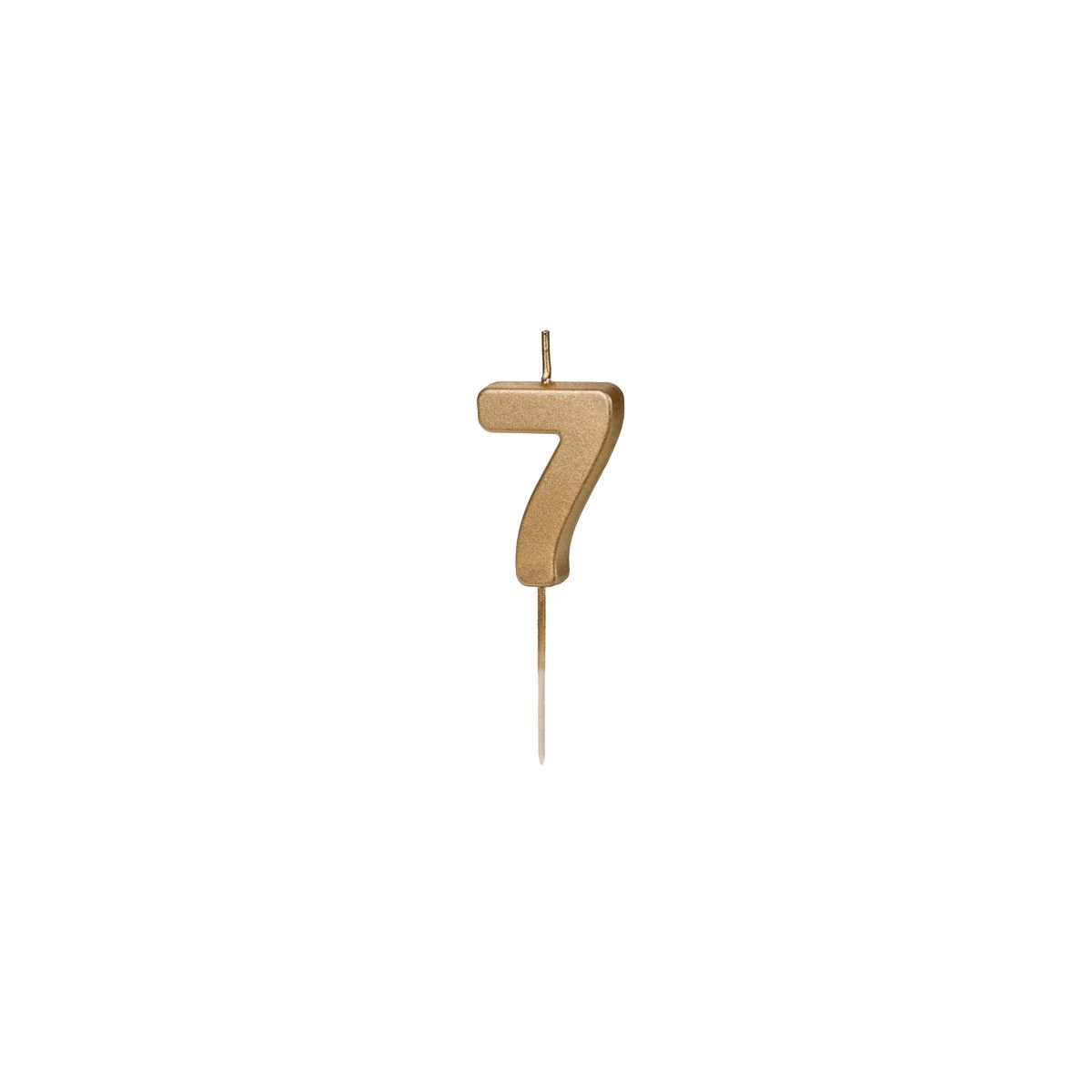 Świeczka urodzinowa Cyferka 7, 4.5 cm, złoty Partydeco (SCU9-7)