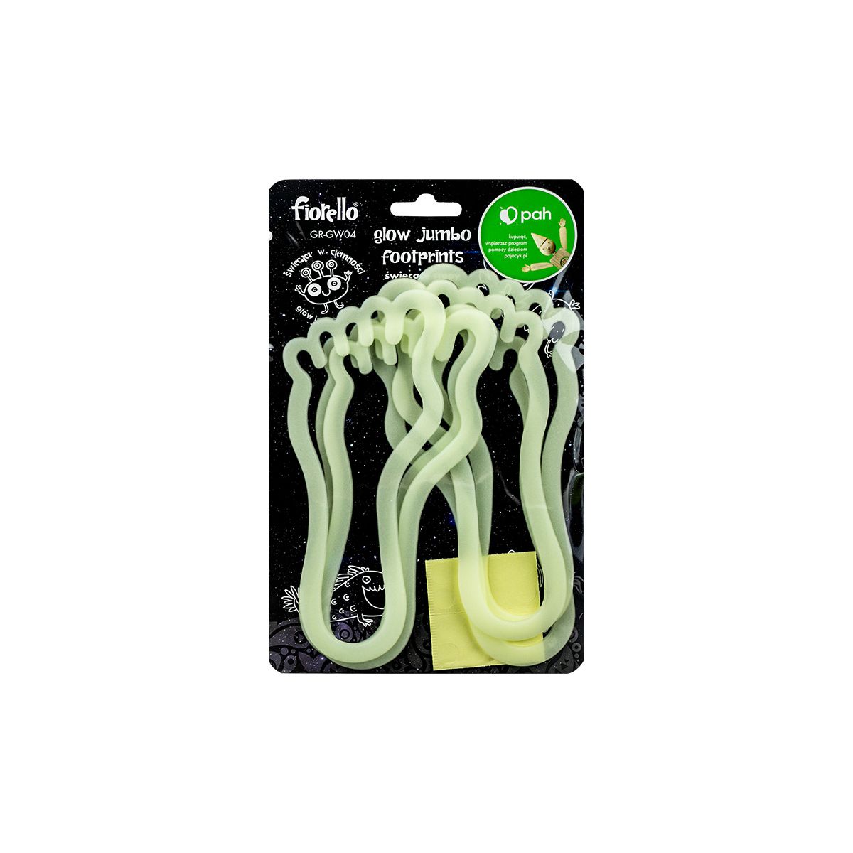 Naklejka ścienna Fiorello Fluorescencyjna 6 szt stopy (170-2803)