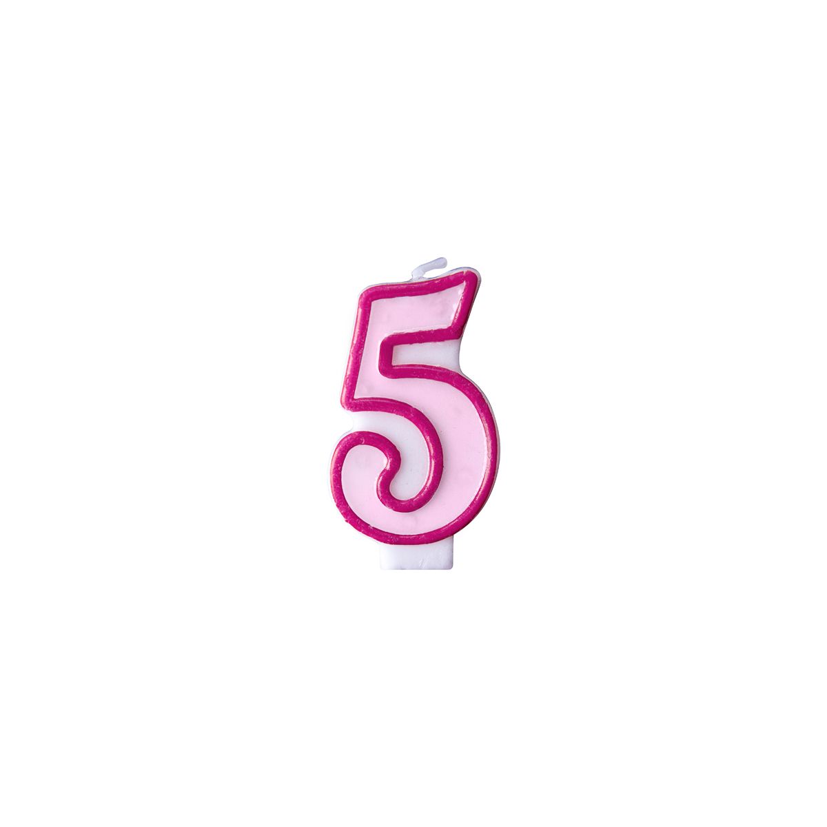 Świeczka urodzinowa Cyferka 5 w kolorze różowym 7 centymetrów Partydeco (SCU1-5-006)