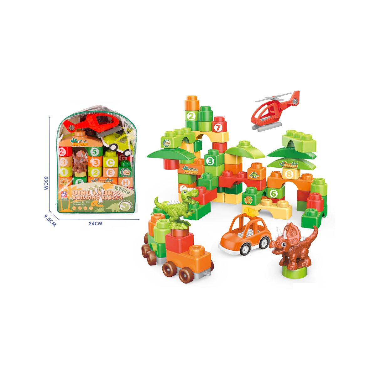 Klocki konstrukcyjne Lean dino 49 el. (23504)