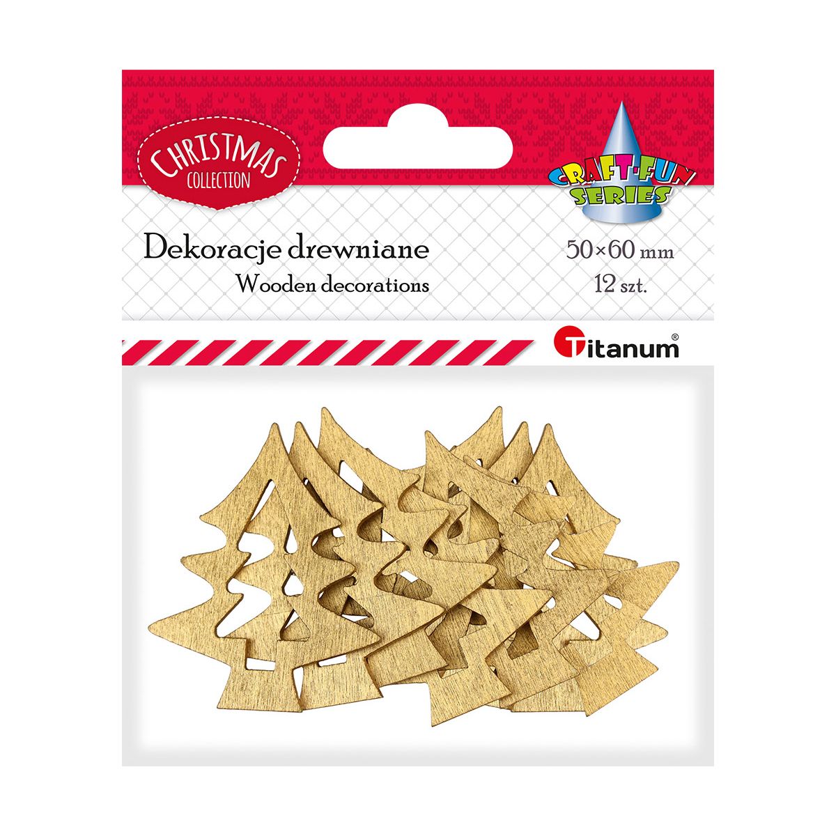 Ozdoba drewniana Craft-Fun Series Złote choinki Titanum (BJ25042701)