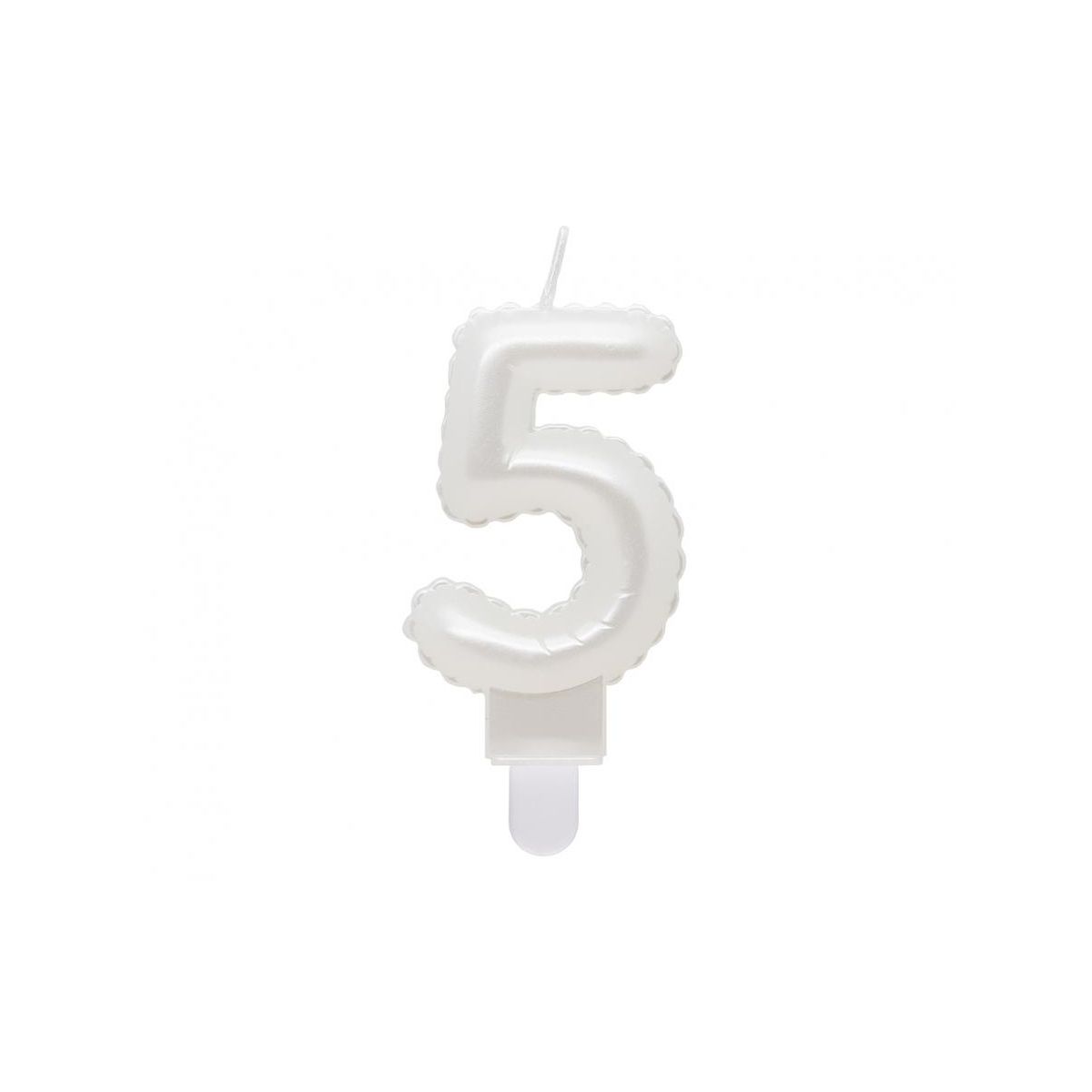 Świeczka urodzinowa cyferka 5, perłowa biała, 7 cm Godan (SF-PBI5)