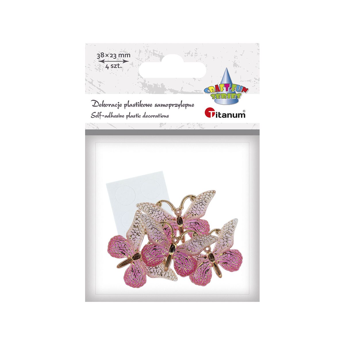 Dekoracja Titanum Craft-Fun Series Motyle plastikowe samoprzylepne (2324012-1)