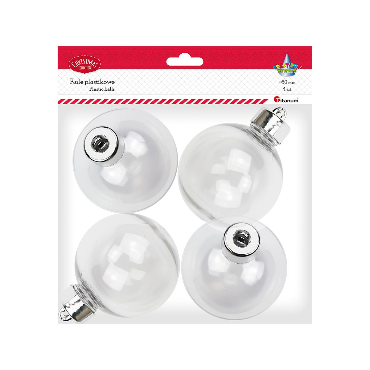 Ozdoba świąteczna Craft-Fun Series Bombki plastikowe z zakrętką Titanum (DIY-XM(532))