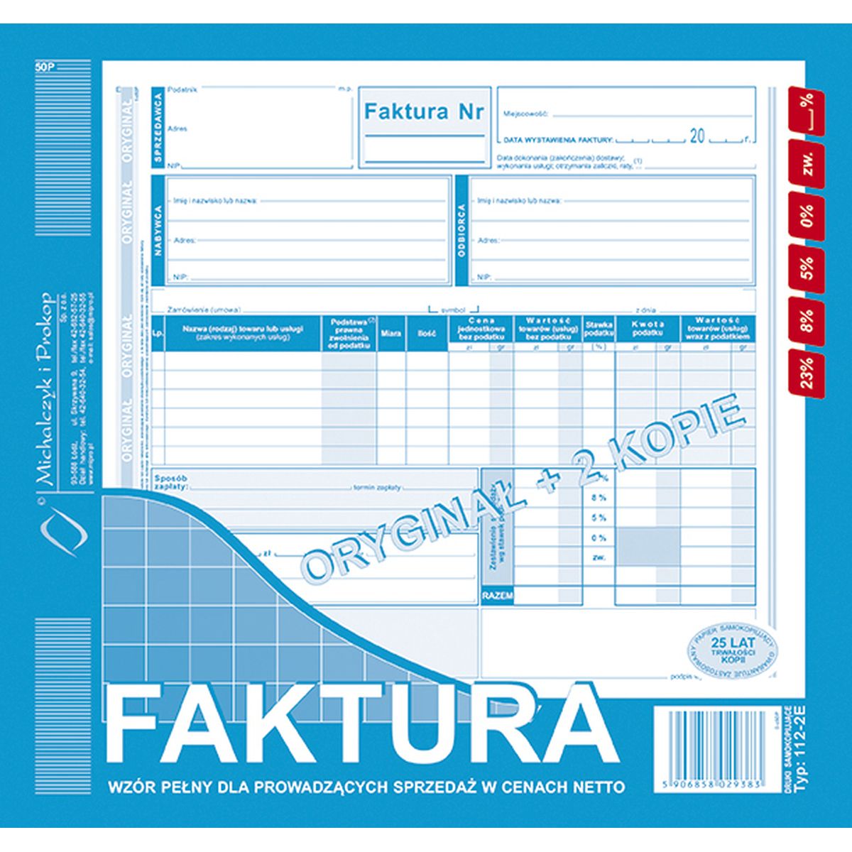 Druk offsetowy Michalczyk i Prokop faktura 2/3 A4 81k. (112-2E)