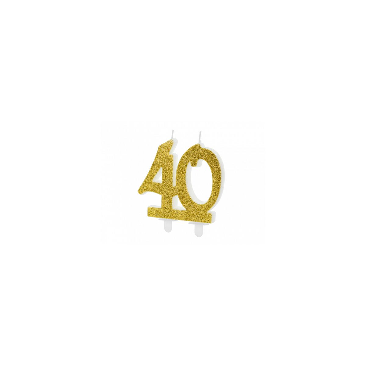Świeczka urodzinowa liczba 40, złoty 7.5cm Partydeco (SCU5-40-019)