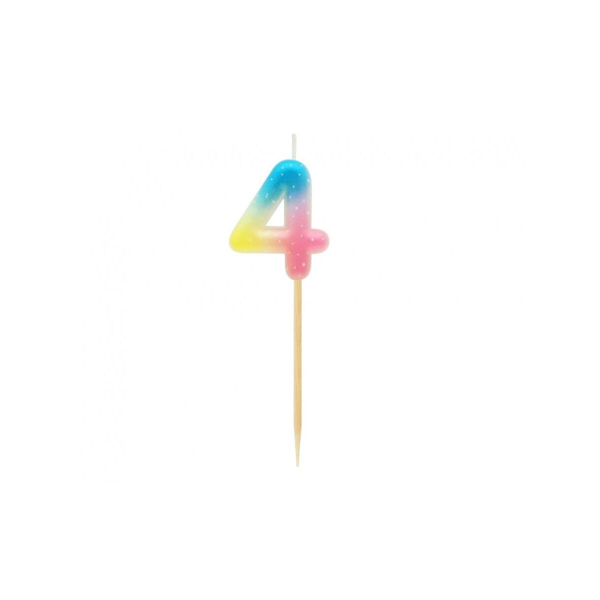 Świeczka urodzinowa piker cyferka 4, ombre, pastelowa Godan (SF-POP4)