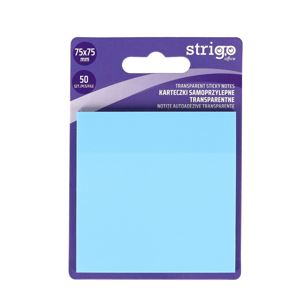 Notes samoprzylepny (karteczki) Strigo NEONOWE niebieski jasny 50k [mm:] 75x75 (SSN028)
