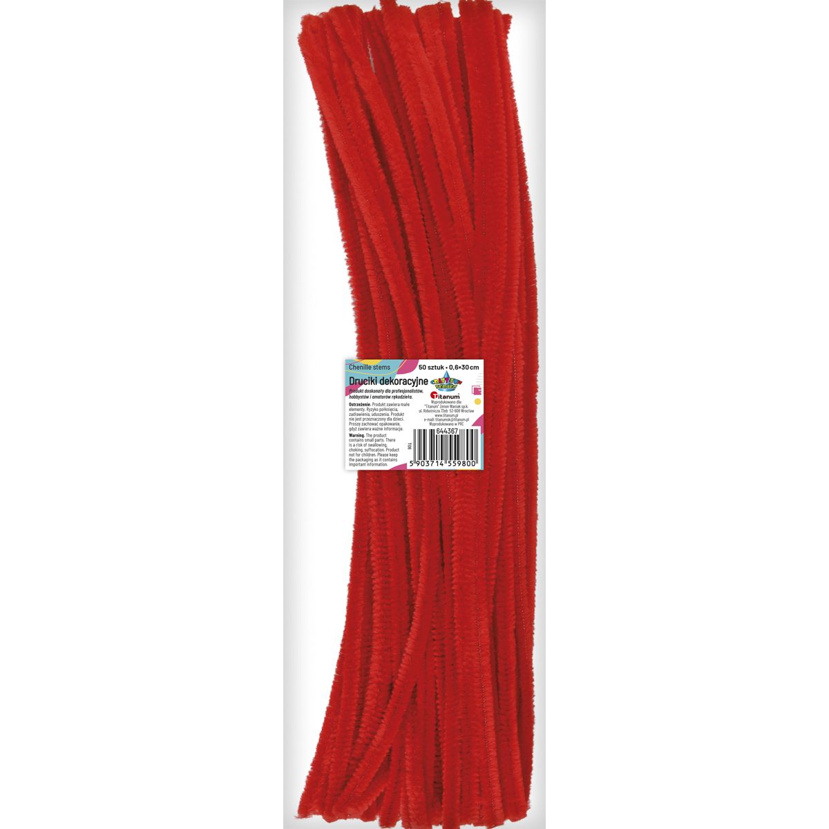 Drucik Craft-Fun Series kreatywny kolor: czerwony 300mm 50 szt Titanum (T06)
