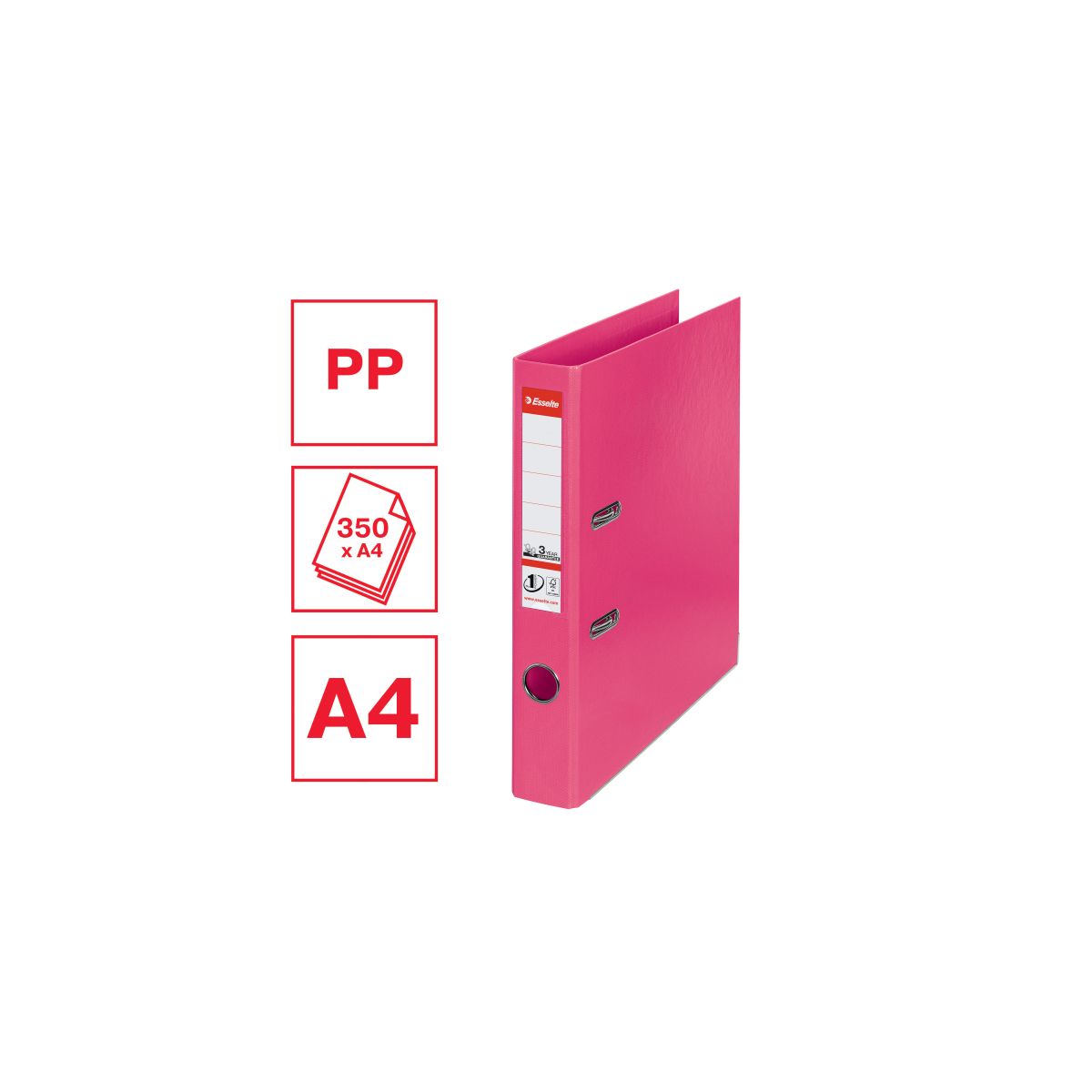 Segregator dźwigniowy Esselte No.1 Power A4 50mm fuksja (811413)