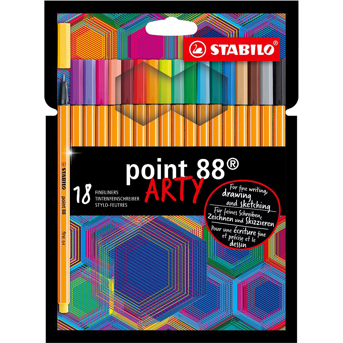 Cienkopis Stabilo point 88 ARTY mix 0,4mm 18kol. (8818)