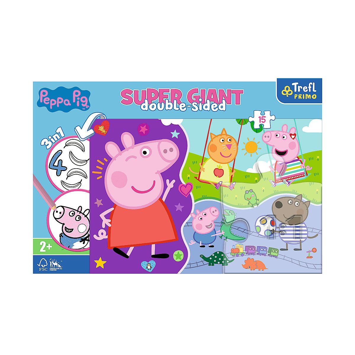 Puzzle Trefl świnka Peppa Gigant poznaj Psi Patrol 15 el. (42003)