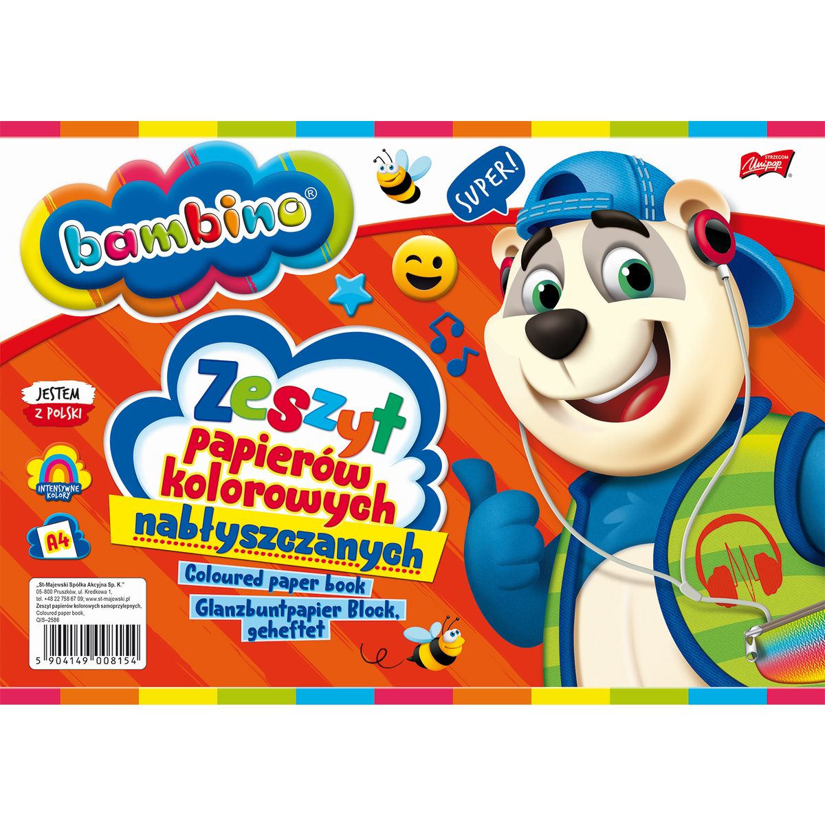 Zeszyt papierów kolorowych Bambino A4 90g 10k [mm:] 210x297 St.Majewski