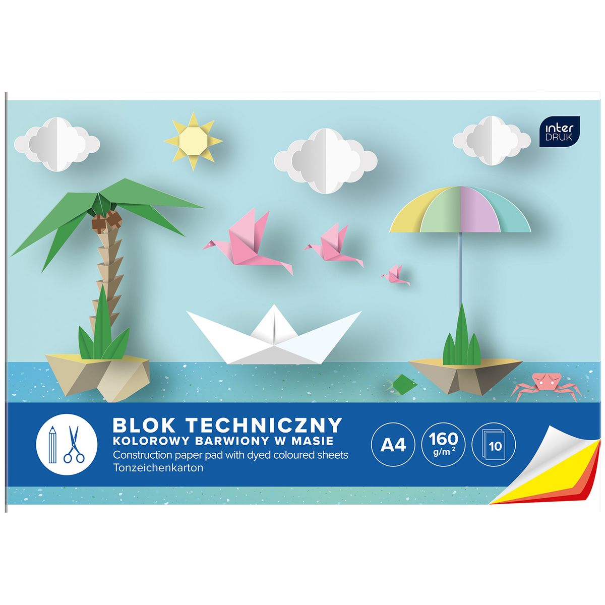 Blok techniczny Interdruk bloki A4 biały 160g 10k (BLTK)