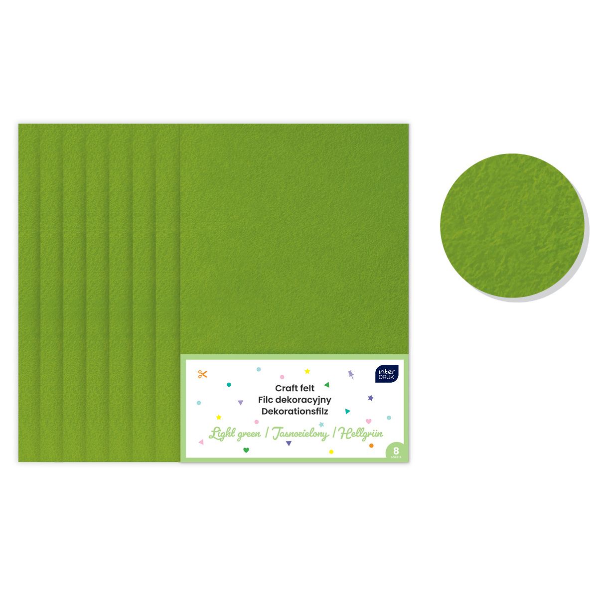 Filc kolor: zielony jasny 8 ark. [mm:] 200x297 Interdruk (IFILCJZIE)