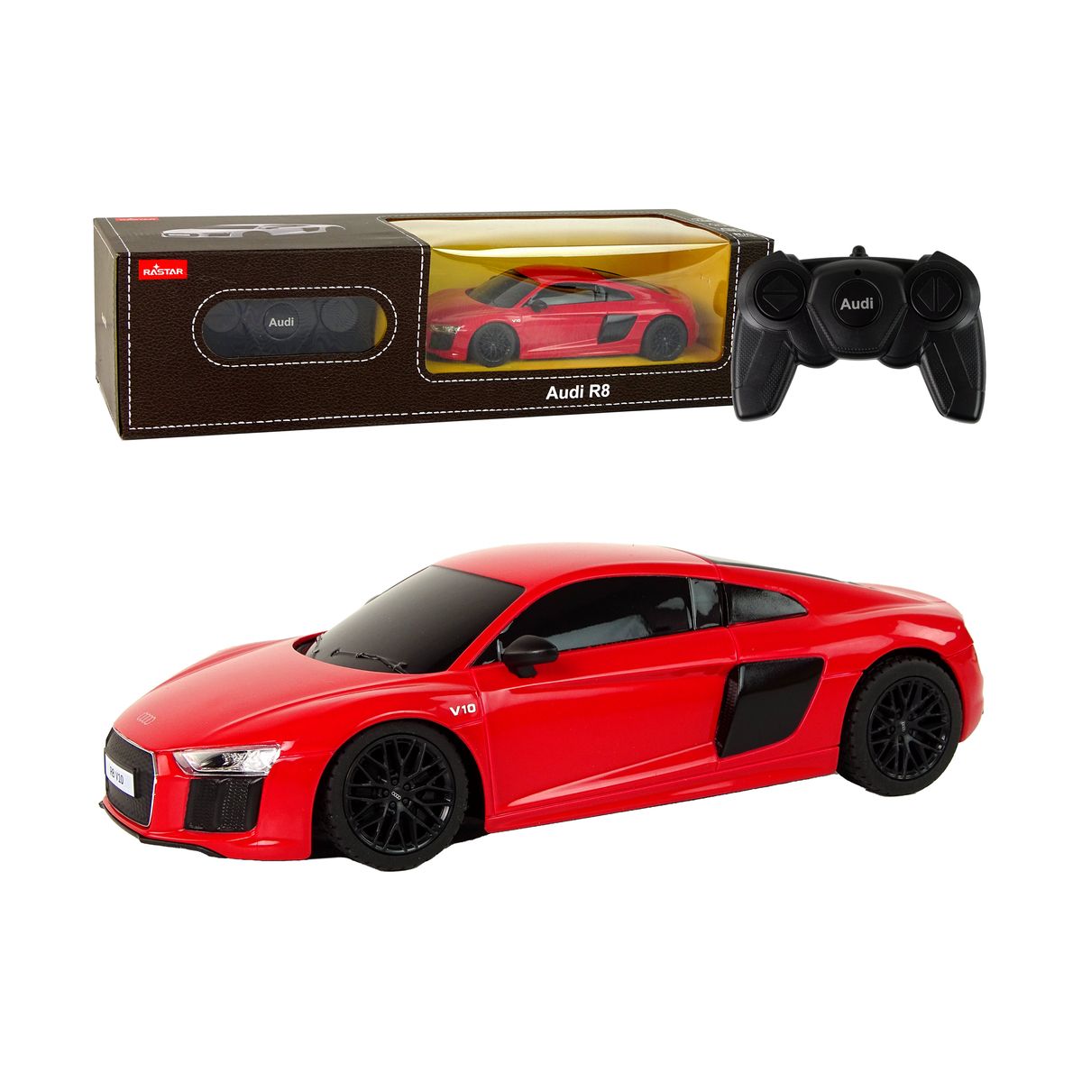 Samochód Lean R/C Audi R8 1:24 Rastar Czerwone (15271)