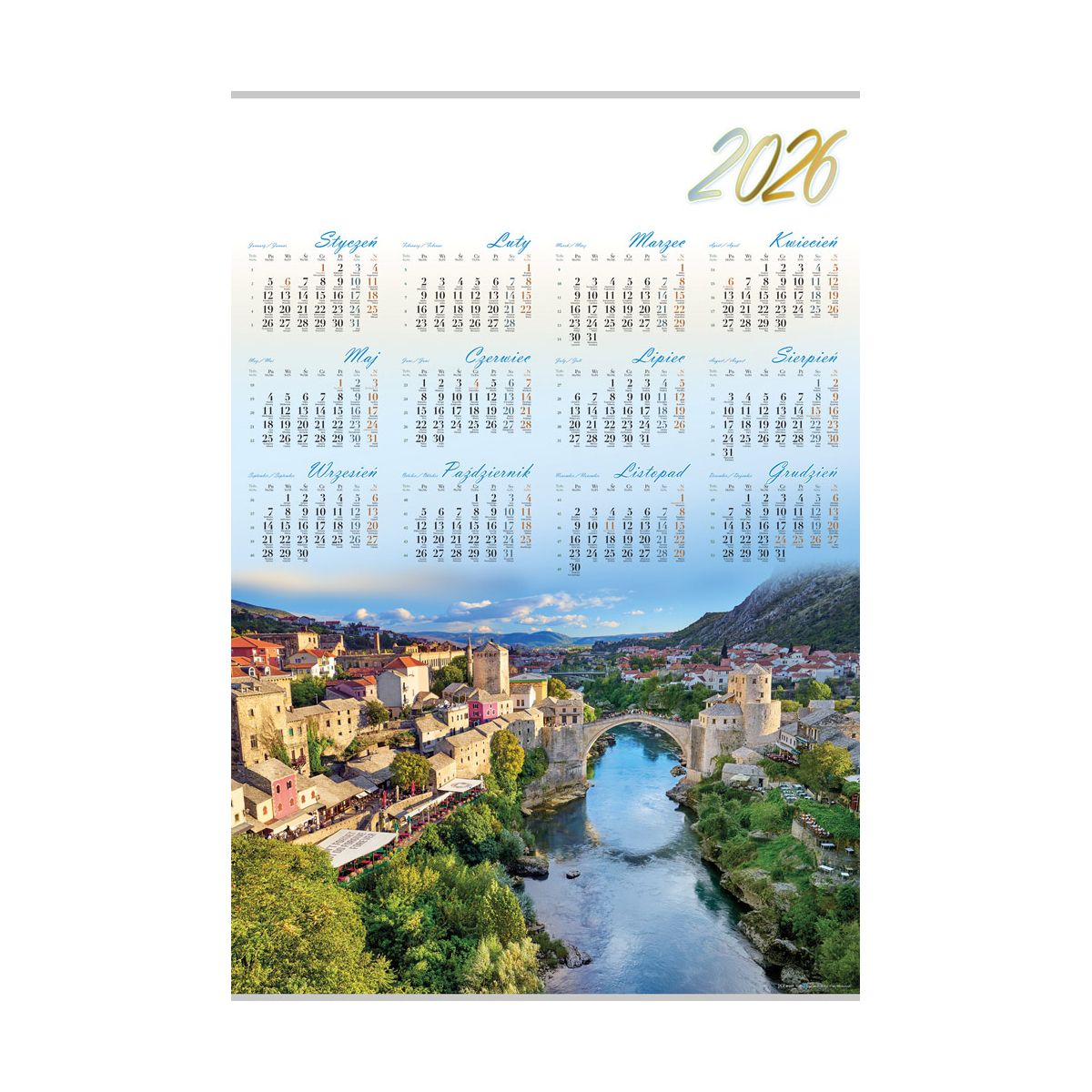 Kalendarz ścienny LATO plakatowy 607mm x 880mm Lucrum (PL08)