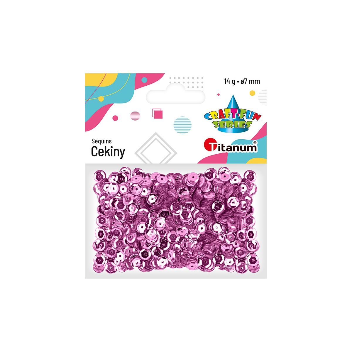 Cekiny Craft-Fun Series okrągłe różowe 14g Titanum (CM6P)