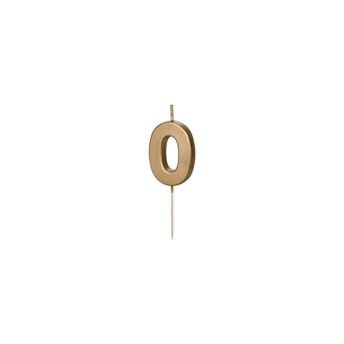 Świeczka urodzinowa Cyferka 0, 4.5 cm, złoty Partydeco (SCU9-0)