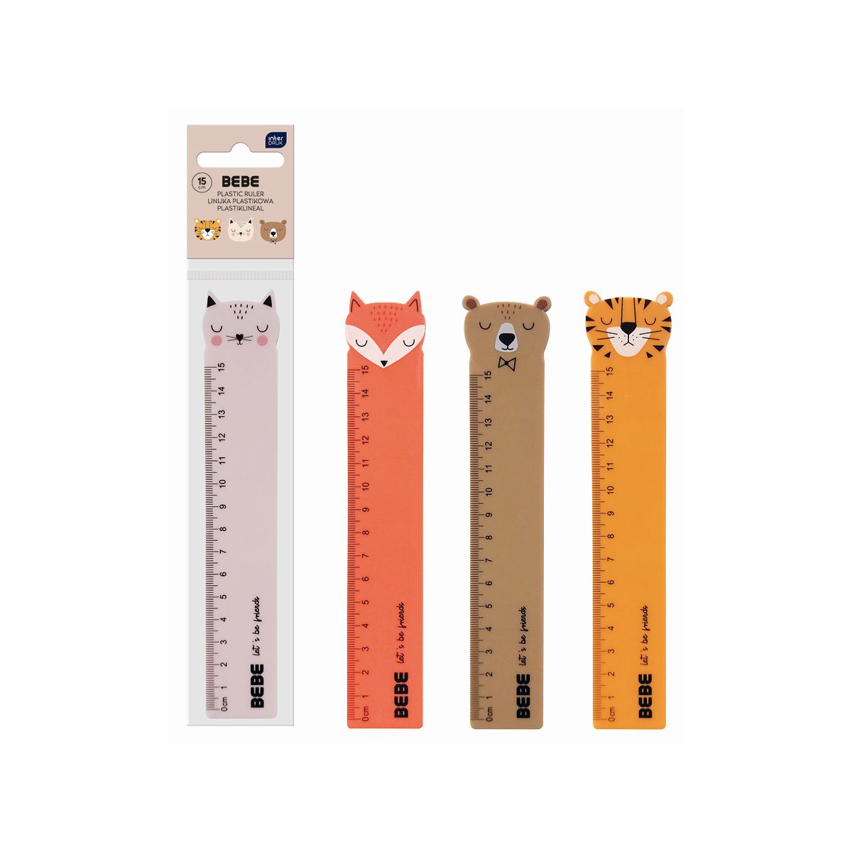 Linijka plastik BEBE FRIENDS 15cm Interdruk