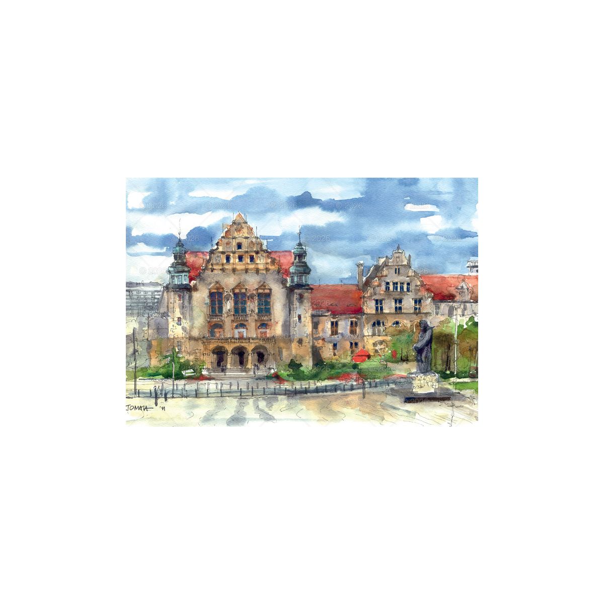 Kalendarz ścienny (401000) k:2915-377 miasta w awkareli rodzinny 2026 280mm x 400mm Lucrum (WL05)