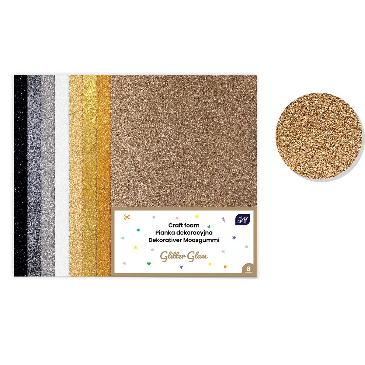 Arkusz piankowy pianka dekoracyjna NC-018 kolor: mix 8 ark. Interdruk (IPIANC019)