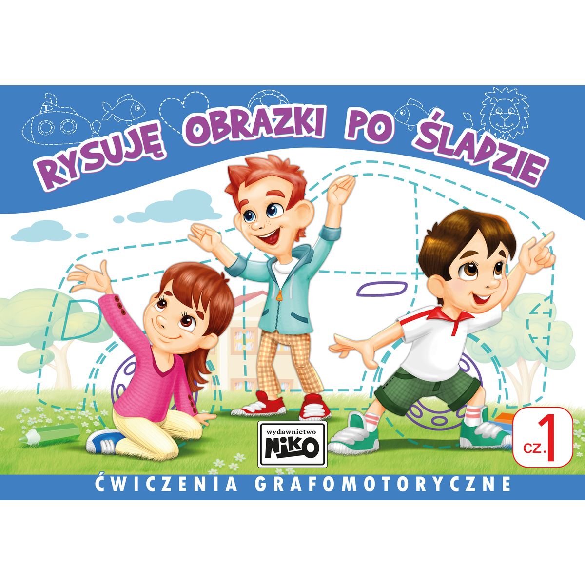 Książeczka edukacyjna Niko Rysuję obrazki po śladzie. Ćwiczenia grafomotoryczne cz. 1