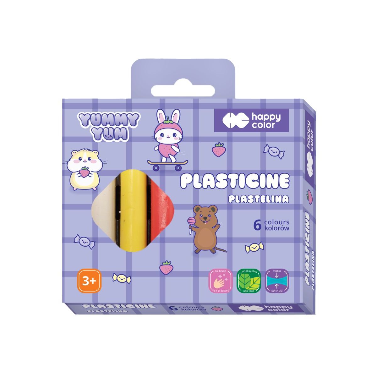 Plastelina 6 kol. Kapibara mix Happy Color (HA 2110 YUK6)