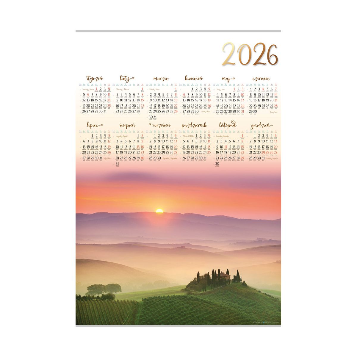 Kalendarz ścienny RZEKA plakatowy 607mm x 880mm Lucrum (PL05)