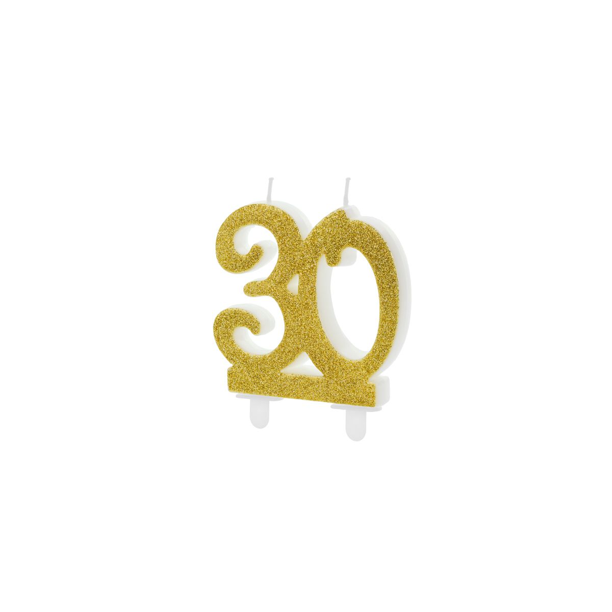 Świeczka urodzinowa liczba 30, złoty 7.5cm Partydeco (SCU5-30-019)