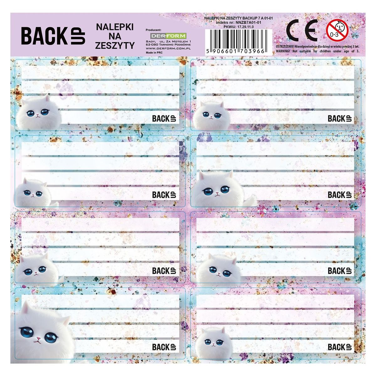 Naklejka na zeszyt Derform Backup 7 (NNZB7A01)