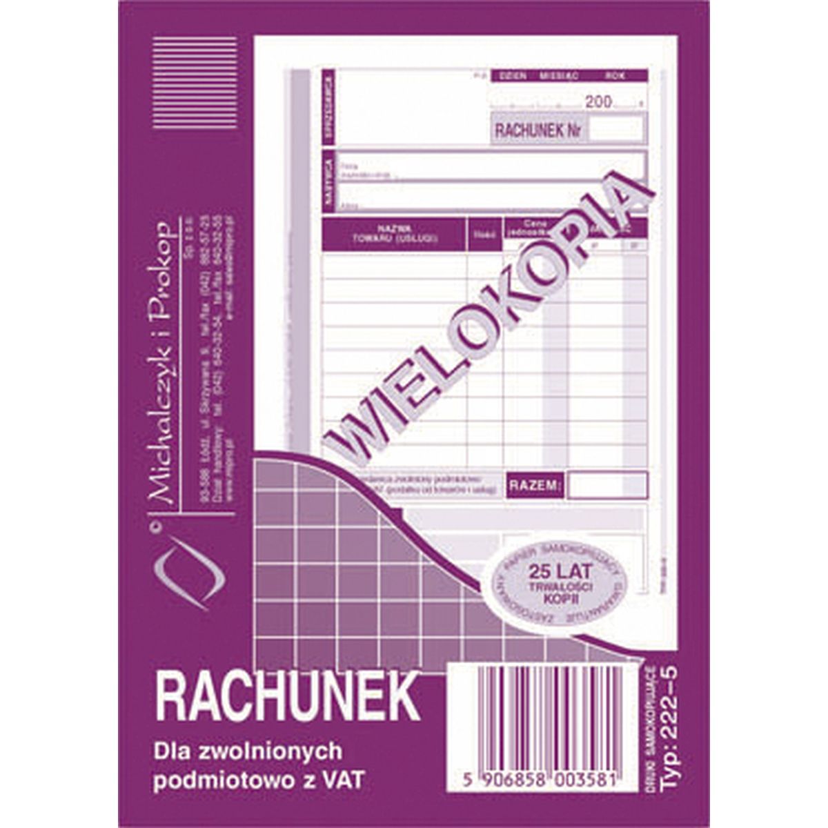 Druk samokopiujący Michalczyk i Prokop S wiel. A6 80k. (222-5)