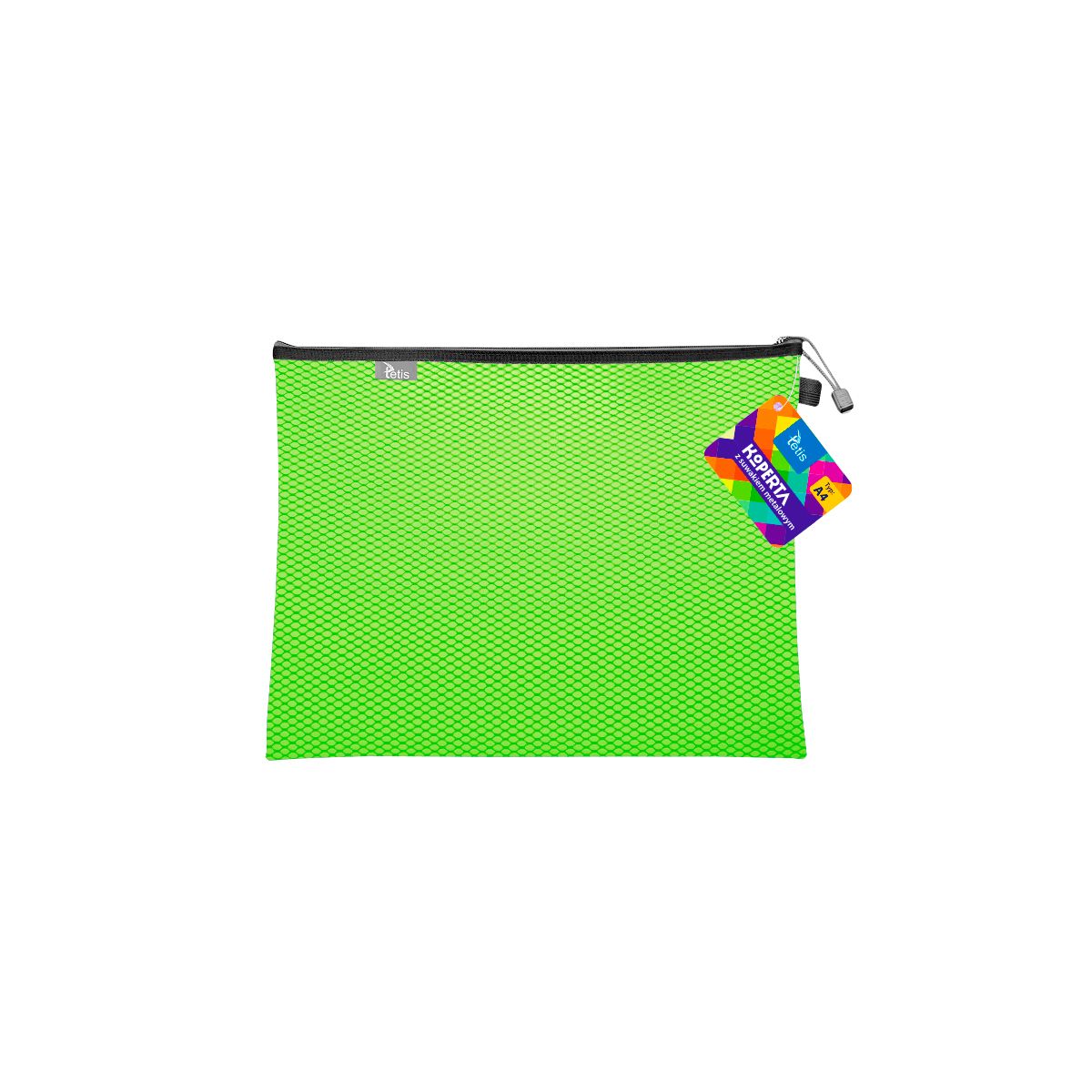 Teczka plastikowa na suwak zielona A4  z suwakiem 5903242105159 A4 zielony Tetis (BT605-Z)