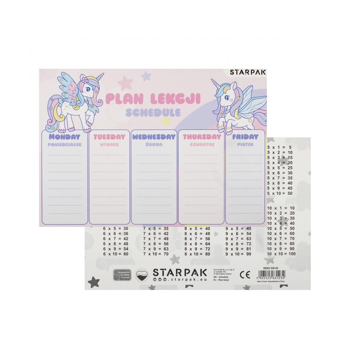 Plan lekcji Starpak unicorn (536139)