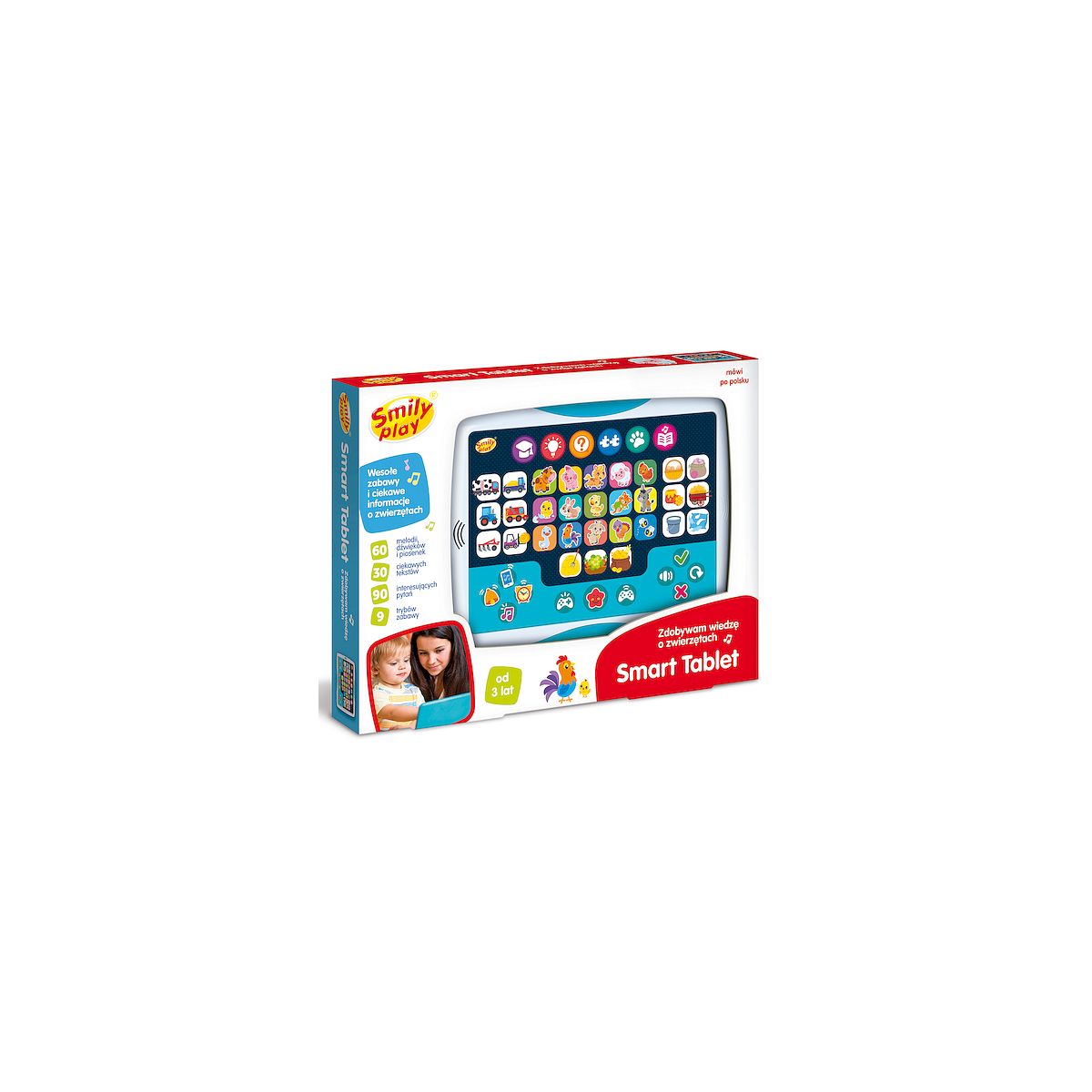 Zabawka edukacyjna Smart tablet zdobywam wiedzę o zwierzętach Smily Play (SP98275)