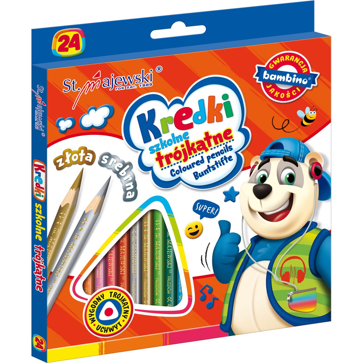 Kredki ołówkowe 24 kol. St.Majewski