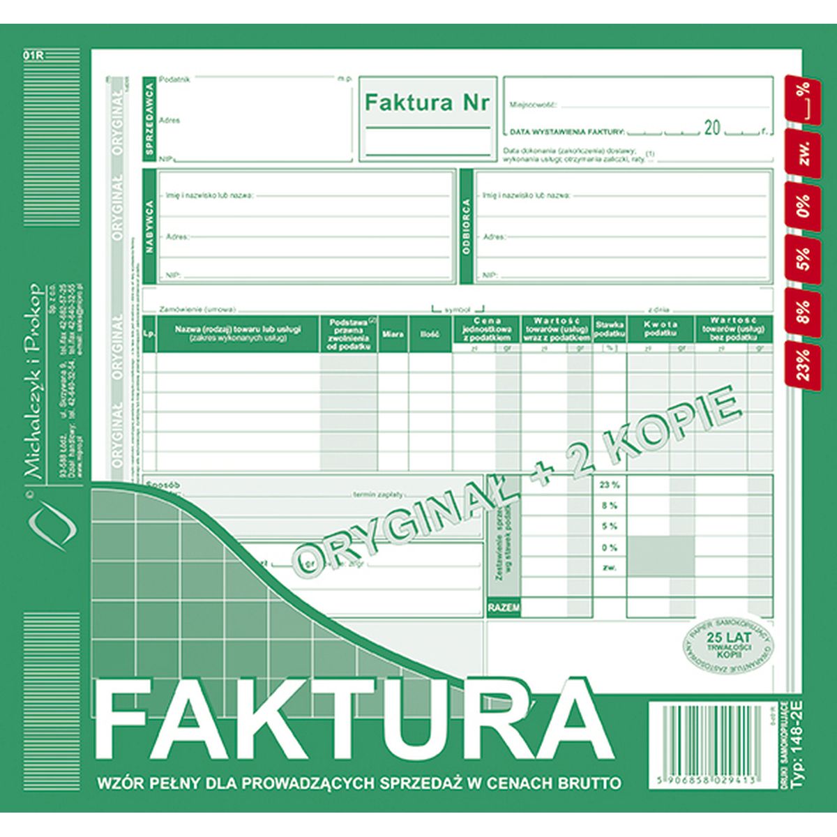 Druk offsetowy Michalczyk i Prokop faktura 2/3 A4 81k. (148-2E)