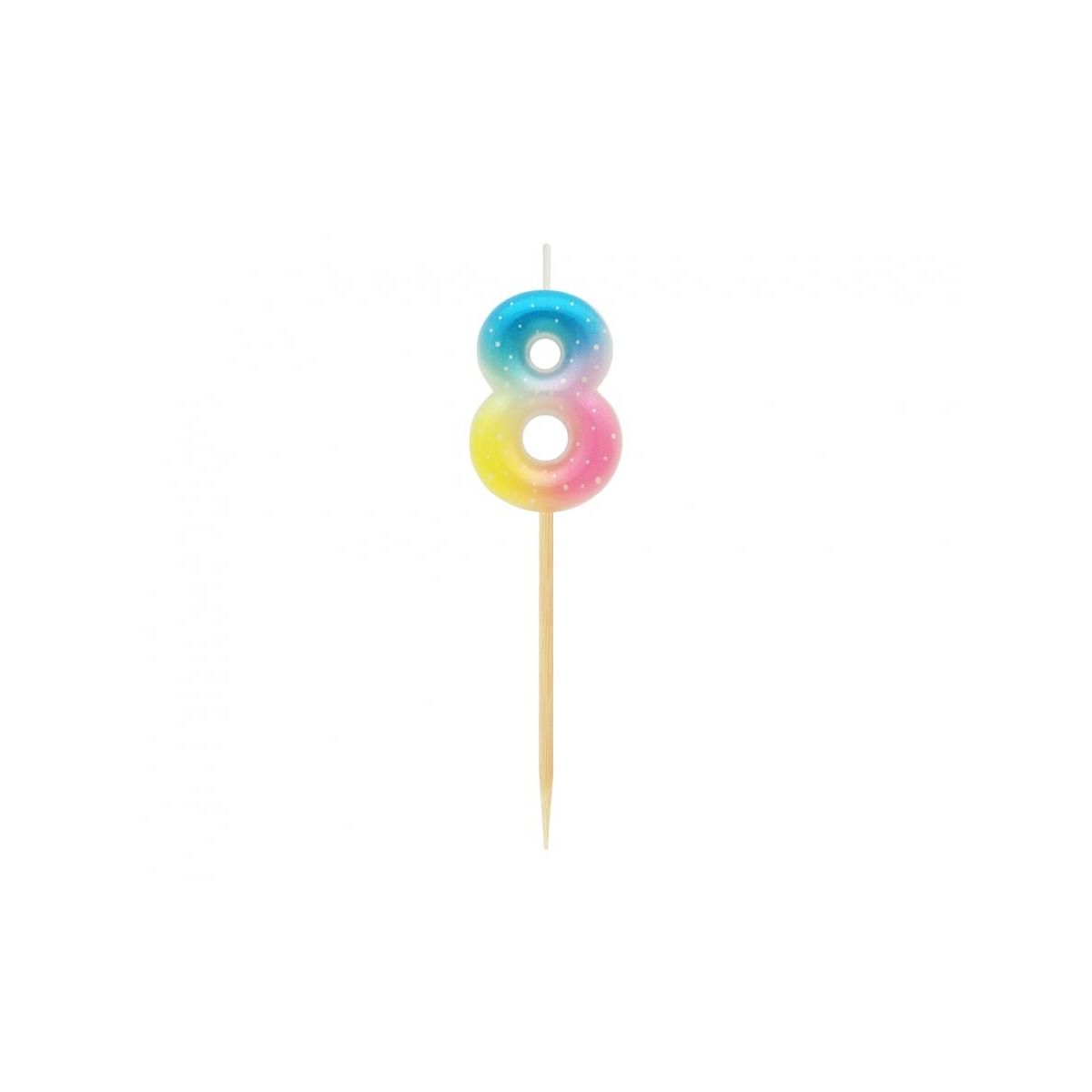 Świeczka urodzinowa piker cyferka 8, ombre, pastelowa Godan (SF-POP8)