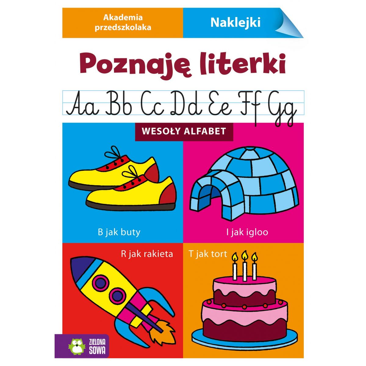 Książeczka edukacyjna Zielona Sowa Akademia przedszkolaka. Poznaję literki. Wesoły alfabet