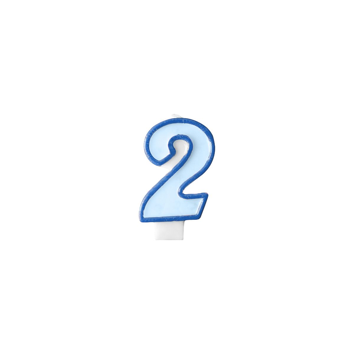 Świeczka urodzinowa Cyferka 2 w kolorze niebieskim 7 centymetrów Partydeco (SCU1-2-001)