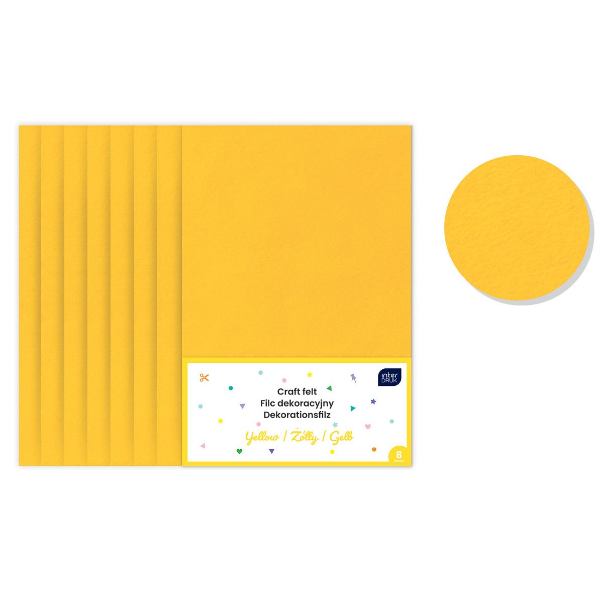 Filc kolor: żółty 8 ark. Interdruk (IFILDEKŻÓŁ)